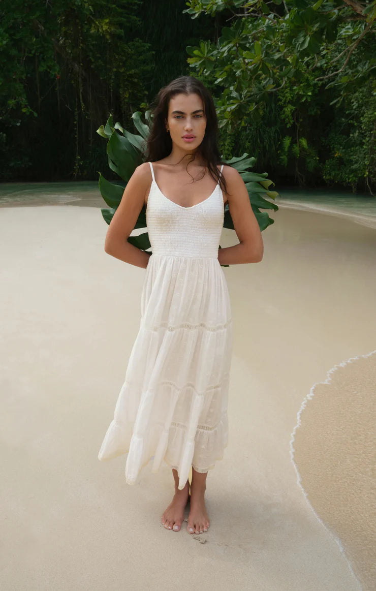 Z Supply Behati Eyelet Midi Dress White / M